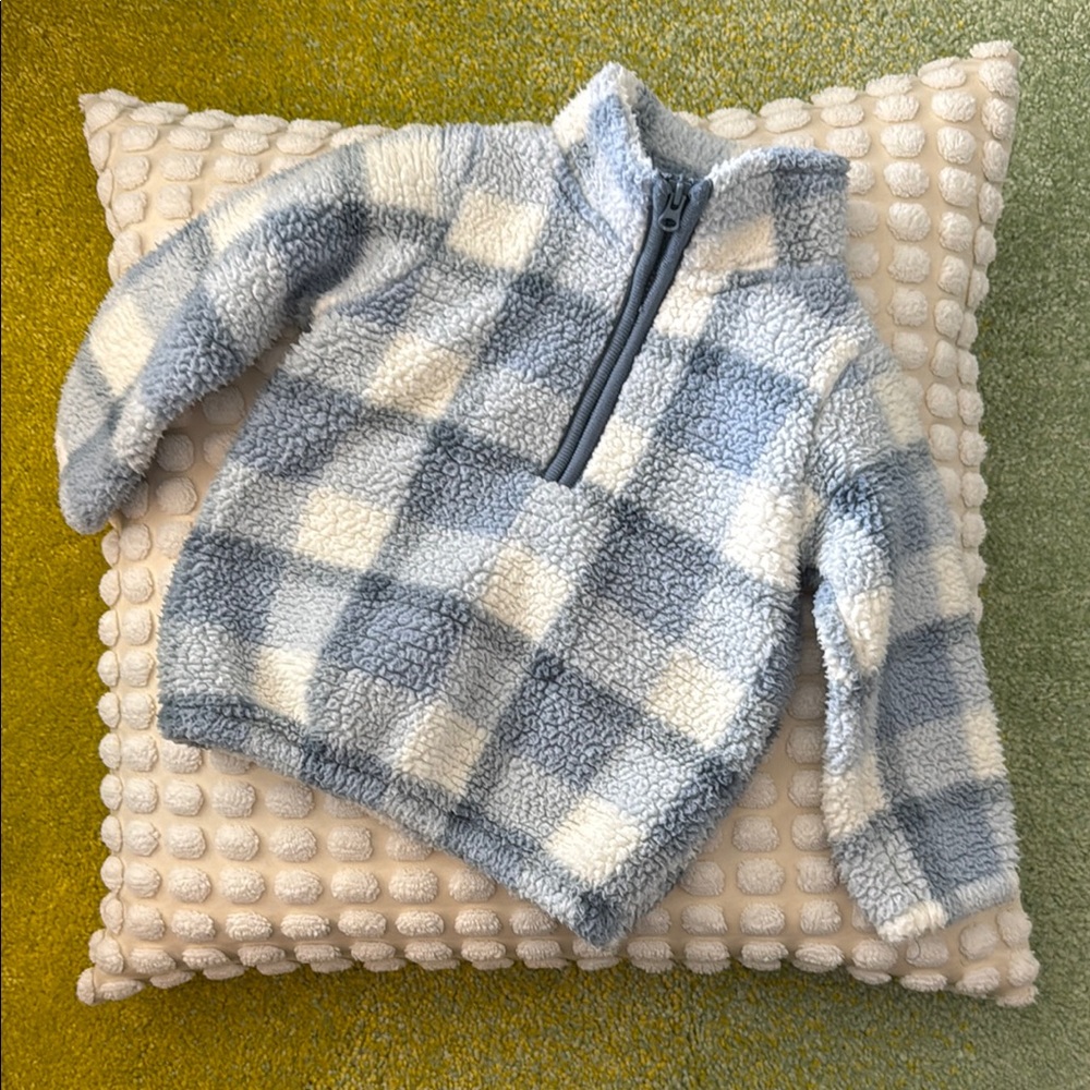 Cozy Blue and White Kids Fleece Pullover